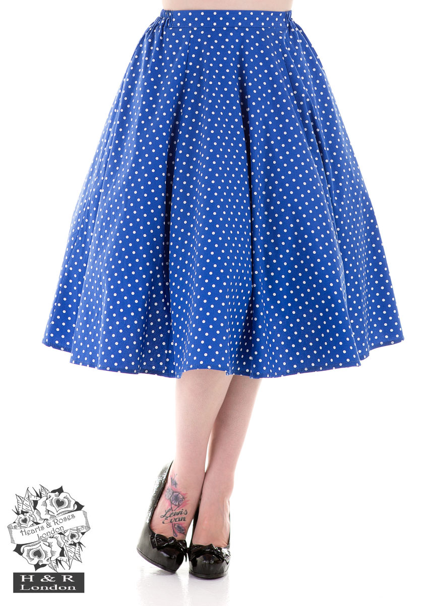 Blue White Small Dot Skirt